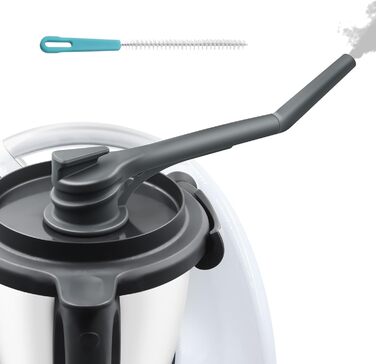 Паровий дивертор для Thermomix TM6 MCC, для аксесуарів Thermomix Силіконовий конденсатовідвідник, захист навісних шаф Сумісний з Monsieur Cuisine Smart Extra Long Відведення пари зі щіткою Версія Extra Long (труби 15 см 10 см)