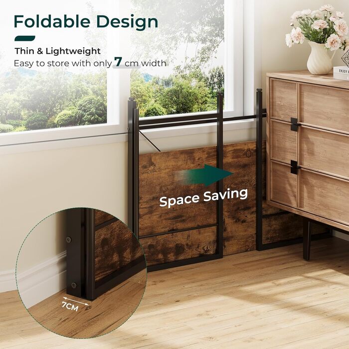 Складаний комп&39ютерний стіл 110 x 50 см Складаний комп&39ютерний стіл зі сталевим каркасом Компактний ПК-стіл Водонепроникний стіл для домашнього офісу, кабінету (ретро-коричневий) 50 x 100 см Ретро-коричневий