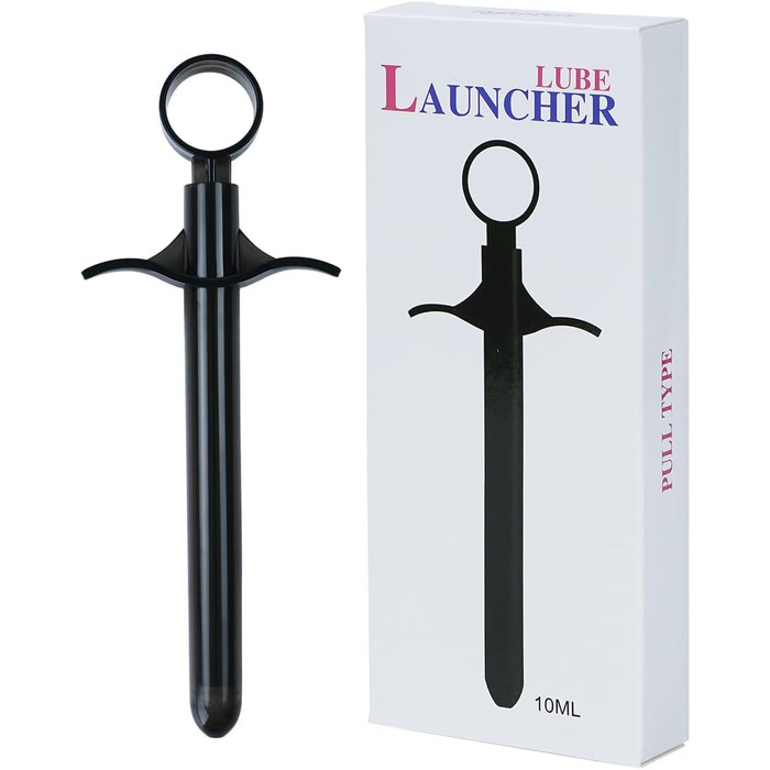 Запуск мастила Zooma, пусковий пристрій для мастила, шприц-аплікатор для мастила. Багаторазові шприци-трубки зі мастилом для анального та вагінального використання (чорний)