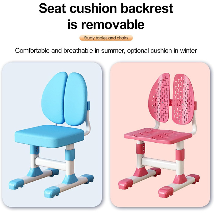 Дитячі стільці та парти Hislaves, регульоване по висоті навчальне крісло з мотивом астронавта, ергономічне офісне крісло з великим письмовим планшетом, полицею та шухлядою (рожеве)