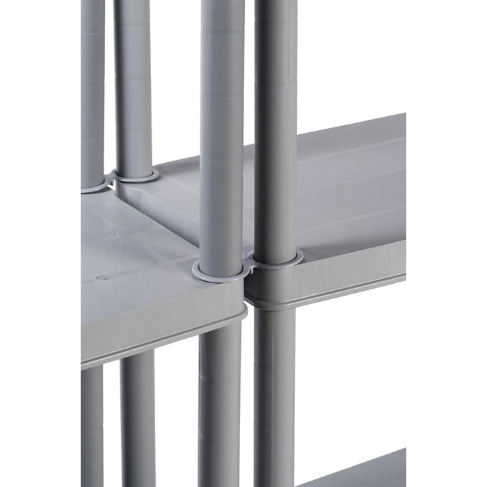 Пластиковий стелаж Kreher, безболтові стелажі, стійка для зберігання сірого кольору. Максимальне навантаження 150 кг. 71 x 38 x 171 В см. Сертифіковано TV Rheinland.