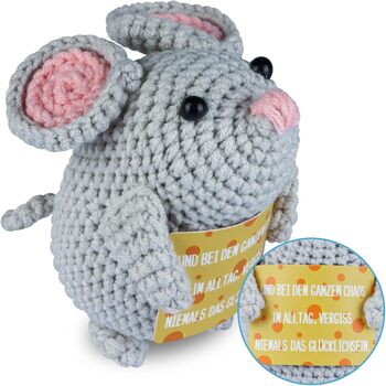 В'язана іграшка-талісман WenmthG "Кишенькові обійми" Миша