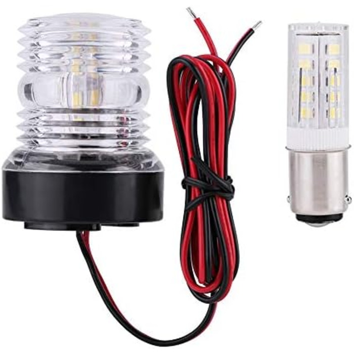 Морський якірний ліхтар Keenso, 12 В 360 білий світлодіодний якірний ліхтар водонепроникний човен Світлодіодний навігаційний ліхтар верхнє світло для всіх човнів до 12 м