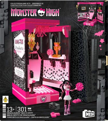 Конструктор MEGA Monster High Draculaura's Haunted Book Crypt HXJ88, 301 деталь