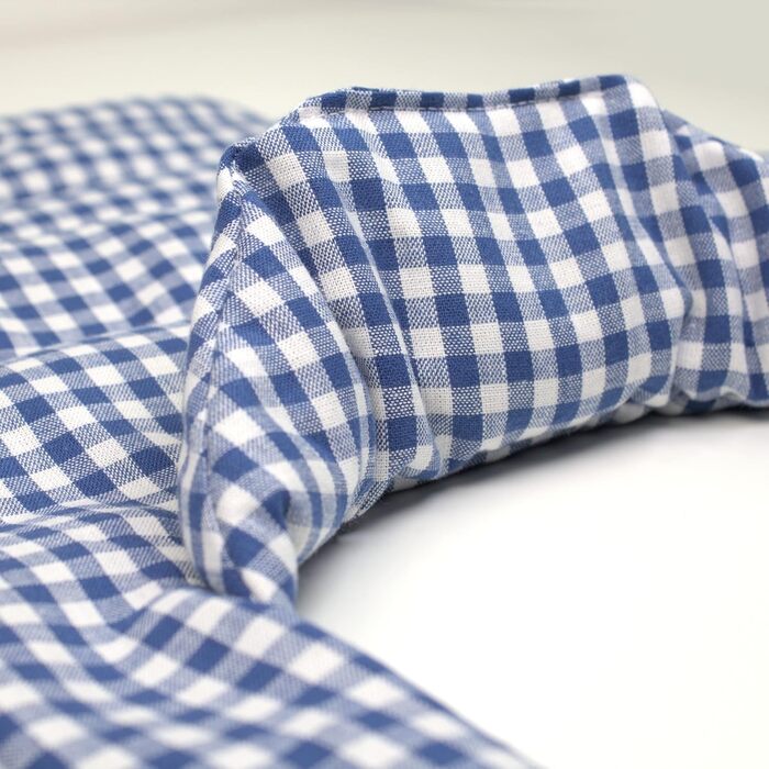 Подушка для шиї та шийного відділу хребта - шия плечі спина - синьо-біла - подушка для шиї з органічного зерна спельти - подушка з підігрівом - подушка з органічного зерна спельти для шиї та плечей