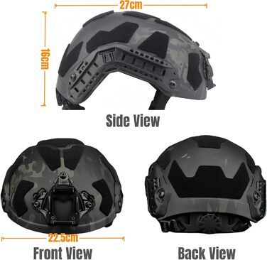 Тактичний стрілецький шолом SF SUPER High Cut Tactical Fast Helmet сірого кольору