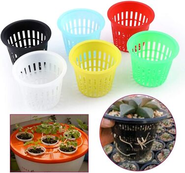 Кошик для рослин, 10 шт. Heavy Duty Mesh Pot Net Cup Basket Hydroponic Plant Grow for Hydroponics (чорний)