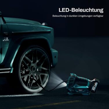 Акумуляторний компресор KIESBOHR 11 бар, велосипедний насос, електричний повітряний насос з функцією автоматичної зупинки, світлод