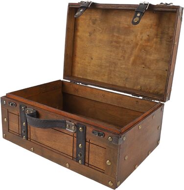 Скриня з кедрового дерева Dioche, портативна дерев&39яна скриня з потертим виглядом, футляр для зберігання одягу, іграшок та реквізиту античне бронзове покриття з ручкою зі штучної шкіри ідеально підходить для домашнього декору та повсякденного використан