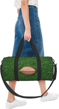 Спортивна сумка-мішок для подорожей з осіннім листям на зеленому тлі, чорна, універсальний розмір, дорожня сумка