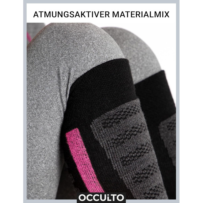 Дитячі лижні шкарпетки Occulto, 2 шт. (модель Charlie), 27-30, рожево-чорні