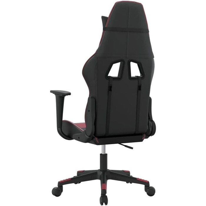 Ігрове крісло з функцією масажу, чорна та бордова штучна шкіра, офісне крісло, ігрове крісло, ігрове крісло, обертове крісло, стілець для столу - 345452