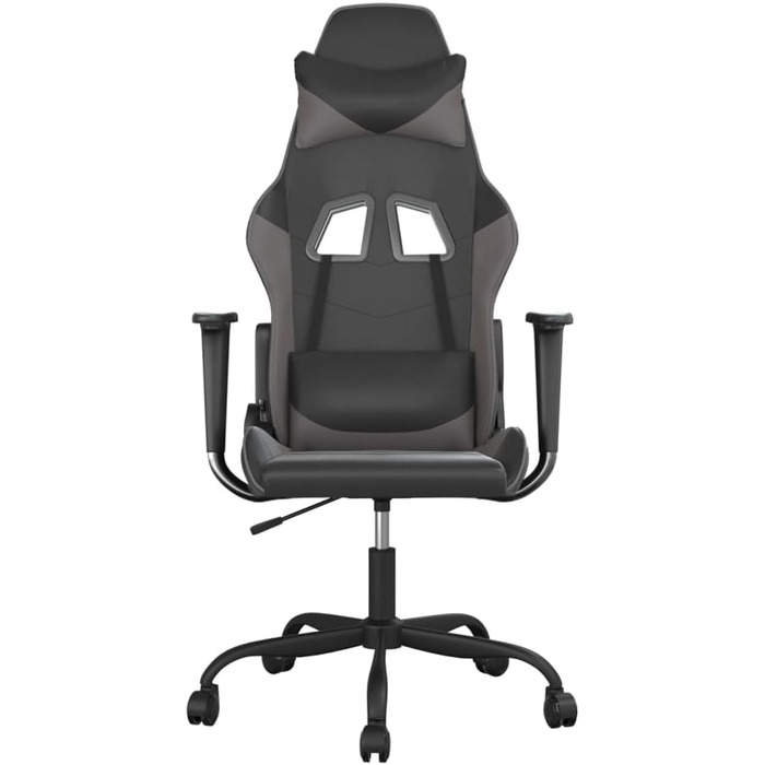 Ігрове крісло, чорно-сіра штучна шкіра, офісне крісло, ігрове крісло, обертове крісло, письмове крісло - 3143645