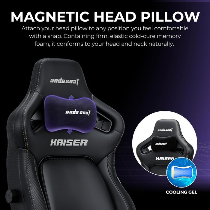 Ергономічне ігрове крісло Anda Seat Kaiser 4 - велике ігрове крісло для дорослих з 4-рівневою поперековою опорою, лляною тканиною, підтримкою шиї та спини, ігрове крісло чорного кольору з тканини великого розміру