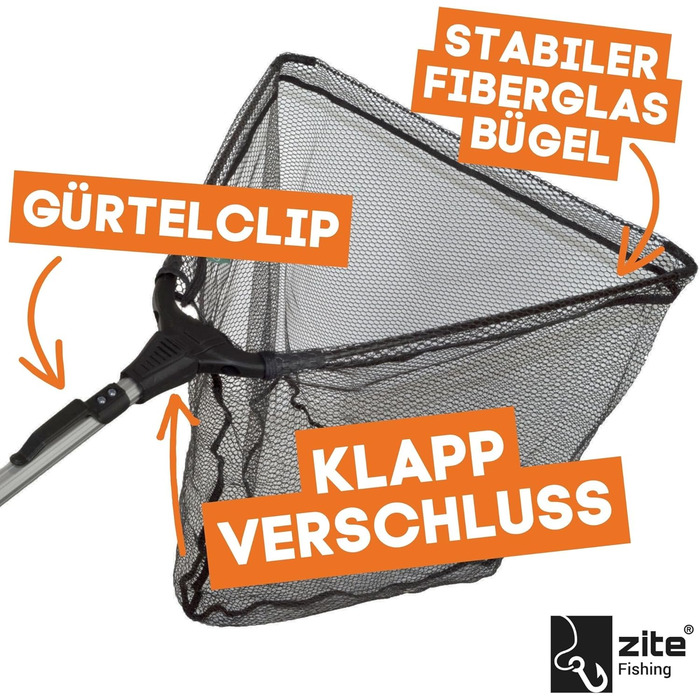 Телескопічний підсак Zite Fishing 160-210 см Гумований підсак 210,0 сантиметрів 210 см x 60 см