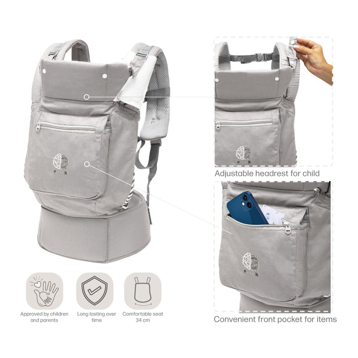 Ергономічна переноска для новонароджених 3 положення від 4 місяців до 18 кг версія 2.0 Marusipio Carries Сумка для немовлят 100 ба