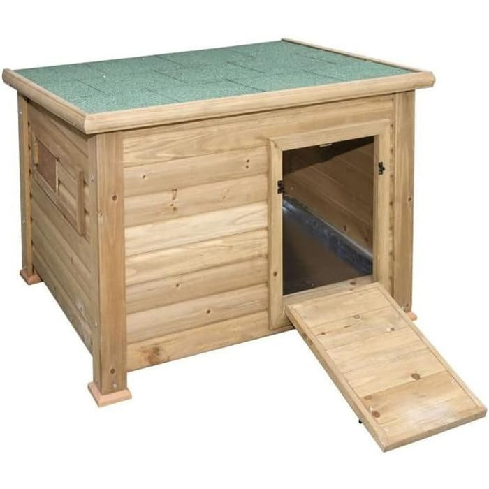 Курник для качок та гусей Kerbl Duck Town (розміри 146x74x85 см, водонепроникний бітумний дах, оцинкована ванна, включаючи пластикові ніжки, з розсувним вікном для циркуляції повітря) 82809