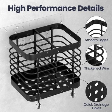 Тримач для зубної щітки Luxspire, тримач для електричної зубної щітки з нержавіючої сталі, настінний тримач для зубної щітки без свердління зі зливними отворами для органайзера для зубної пасти у ванній кімнаті, тримач головки для зубної щітки, чорний