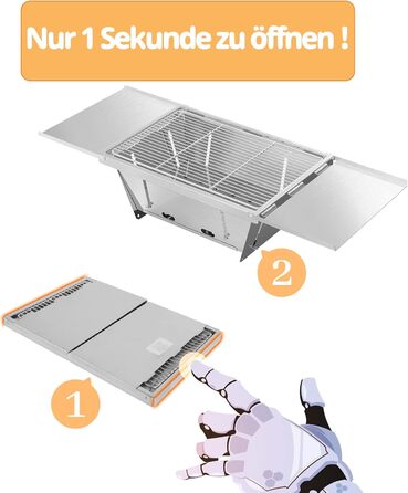 Кемпінговий гриль з нержавіючої сталі складаний складаний гриль Невеликий вугільний гриль на відкритому повітрі гриль для пікніка