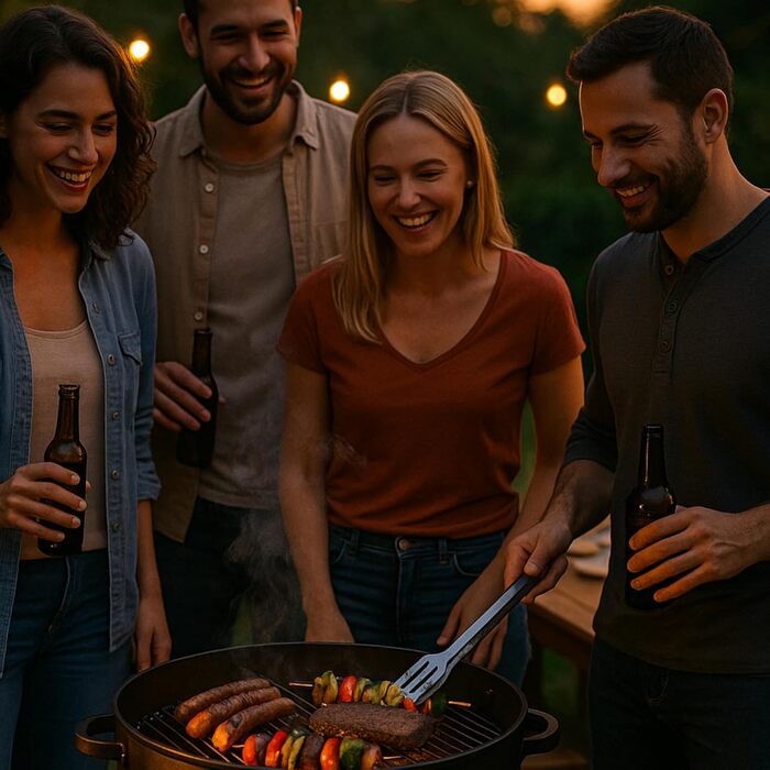 В-1 Дим-гриль Вугільний гриль з кришкою для копчення, смаження та приготування (з резервуаром для води, 2 решітками для грилю, гачками для копчення, термометром) Димна бочка для саду та кемпінгу, 400 3-