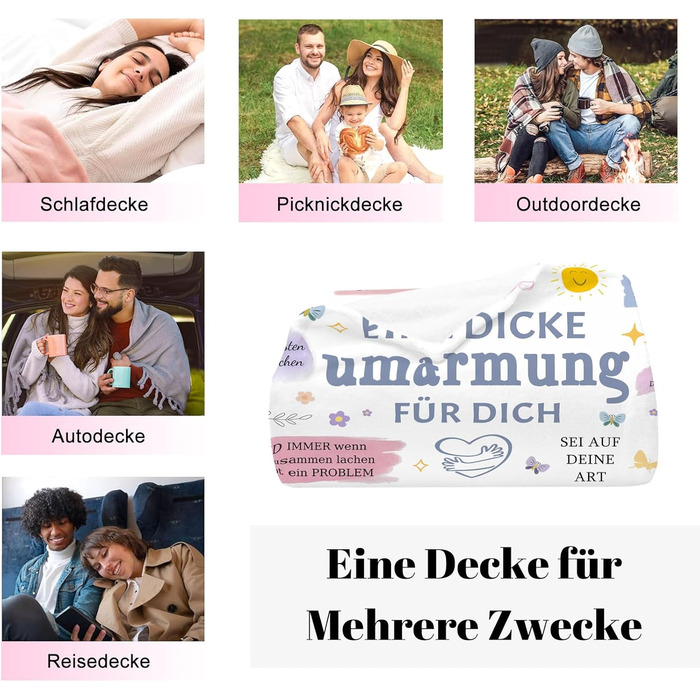 Подарункова ковдра для найкращої подруги 150 x 200 см Персоналізована ковдра для обіймів, натхненний подарунок для дружби для жінки, дівчини, сестри на день народження, різдвяний подарунок для обіймів 150x200 см