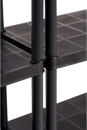 Пластиковий стелаж Kreher, стелаж для зберігання з 5 полицями, чорний. Вантажопідйомність 150 кг. 71 x 38 x 171 см. Сертифіковано TV Rheinland.