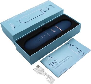 Очищувач пор для обличчя, пілінг для обличчя, ультразвуковий пілінг, іонофорез, ультразвукова лопатка для шкіри, прилад для догляду за обличчям, 4 режими, проти акне, ліфтинг