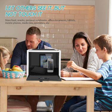 Замикається коробка для продуктів з холодильника, замикається прозора коробка, велика замикається коробка з кодовим замком для продуктів з холодильника, снеків, мобільних телефонів, продуктів та ліків.