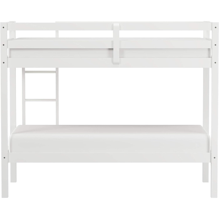 Двоярусне ліжко Hillsdale Caspian для дітей та підлітків, двоспальне, шоколадно-коричневе Casual Twin біле