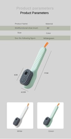 Щітка для взуття DCNIYT, щітка для взуття, щітка для взуття, щітка для взуття з коробкою для рідини, щітка для одягу, інструмент для чищення, багатофункціональне очищення, щітка для білизни, зелена, 2 шт. и