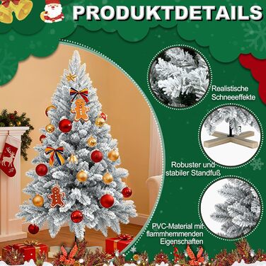 Штучна ялинка з ефектом натуральної білої сніжинки 150 см NAIZY