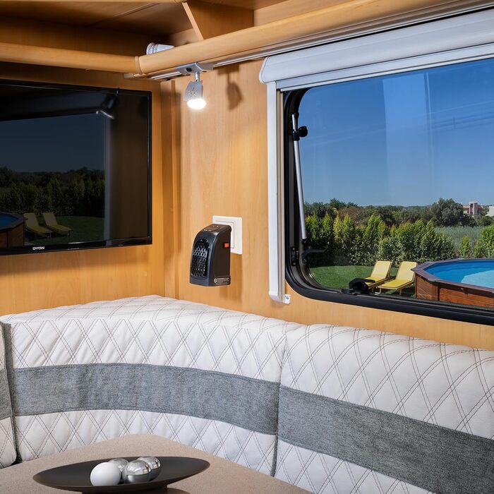 Міні-вентилятор/Зручний обігрівач MAUK Компактний для караванів та автофургонів Керамічний підключається до мережі 400 Вт PTC Електричний з цифровим світлодіодним термостатом Таймер Вилка живлення з поворотом на 90