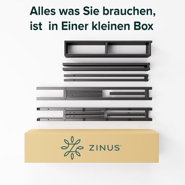 Ліжко Zinus Justin 90x200 см - Висота 36 см з місцем для зберігання під ліжком - Металевий каркас ліжка-платформа - Чорний 90x200 см Сучасний чорний