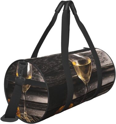 Спортивна сумка, дорожня сумка, вінтажний дизайн Троянда та виноград на клавіатурі, сумка для подорожей на ніч, чорна, універсальний розмір