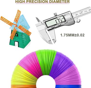 Нитка 3D-ручка 1,75 мм PLA, 10 кольорів, по 5М, набір наповнювачів для 3D-ручок, стартовий набір аксесуарів для 3D-ручок для дітей і дорослих, нитка 3D-ручки для ручки 3D-принтера