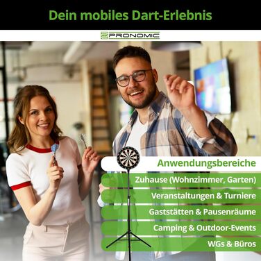 Стійка для мішні для дартсу Pronomic DA-45S - Тримач для мішні - Сталева стійка для дартсу - Безступінчасте регулювання висоти, чорний колір