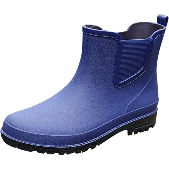 Чоловічі водонепроникні гумові чоботи, короткі чоловічі гумові чоботи, чоботи на платформі, нековзні гумові чоботи, класичні гумові черевики, гумові чоботи для використання на вулиці, зручне садове взуття, чоботи до щиколотки, розмір 43 EU, сині