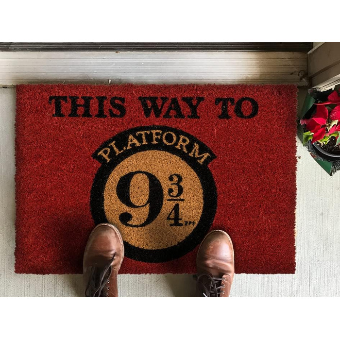 З блакитного неба - килимок для дверей із платформою Гаррі Поттера 9 3/4 - 60x40 см - чарівний дизайн для шанувальників та колекціонерів - підходить для використання в приміщенні та на вулиці