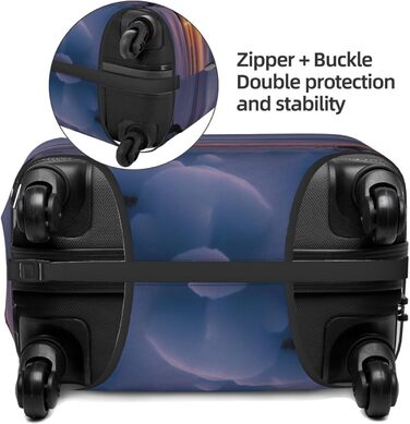 Чохол для валізи Пінгвіни на заході сонця, міцний захист для багажу розміром 45.7-81.3 см, малий, чорний