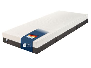 Ортопедичний матрац Irisette Selin з 7 зонами та 1000 пружинами типу кишенькової пружини, рівень жорсткості 3 (середньо-жорсткий), 90 x 200 см, сертифікований Oeko-Tex, розроблений у Німеччині. Рівень жорсткості 3 - середньо-жорсткий, 90 x 200