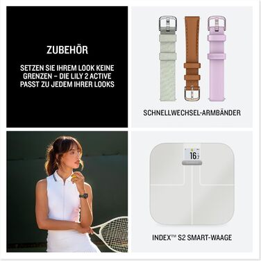 Модний смарт-годинник, 1-дюймовий сенсорний дисплей, до 9 днів роботи від акумулятора, понад 30 спортивних програм, функції для здоров&39я та фітнесу, сповіщення, Garmin Pay, вбудований GPS Lily 2 Active Bone/Lunar Gold, 2 Active 38mm -