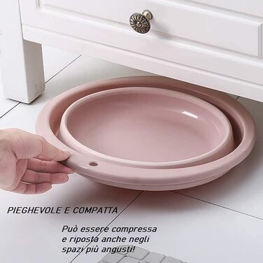 Умивальник, корито для білизни, чаша для миття посуду, чаша для кемпінгу, складана, пластикова, компактна, ідеально підходить для ванної кімнати, кухні, патіо, саду, термостат гумовий (12x3113,5x37) см, синій (12x3113,5x37) см синій