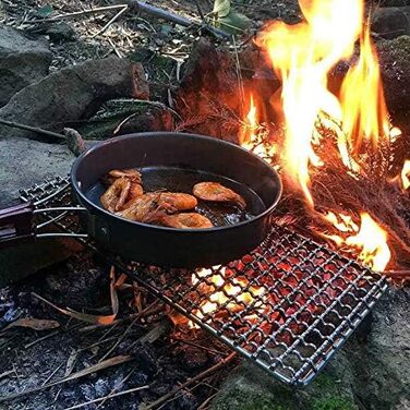 Грилі Bushcraft, грилі для походів, приготування їжі на багатті, решітка для гриля, високоміцне сітчасте спорядження для кемпінгу, пішого туризму, походів, 2 шт.