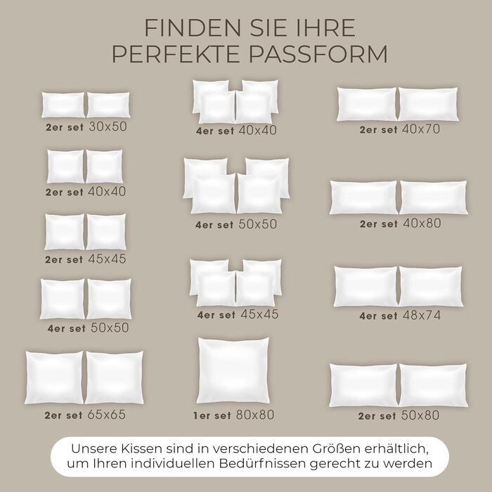 Комплект із 2 подушок (50x80 см) - Гіпоалергенні, декоративні подушки, що можна прати, подушки для дивана, подушки для сну - Подушки для ліжка та дивана - Оптимальний комфорт сну для дому 50 см x 80 см, комплект із 2 предметів