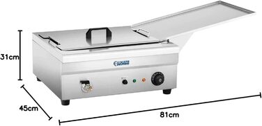 Електрична фритюрниця Royal Catering RCBG-18STHB 18л Gastro 3.200 Вт - зливний кран - нержавіюча сталь