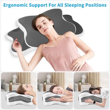 Подушка з піни з ефектом пам&39яті, ергономічна подушка для підтримки шиї, подушка для голови, подушка для сну на боці, подушка для підтримки шиї для сну на боці, спині та животі
