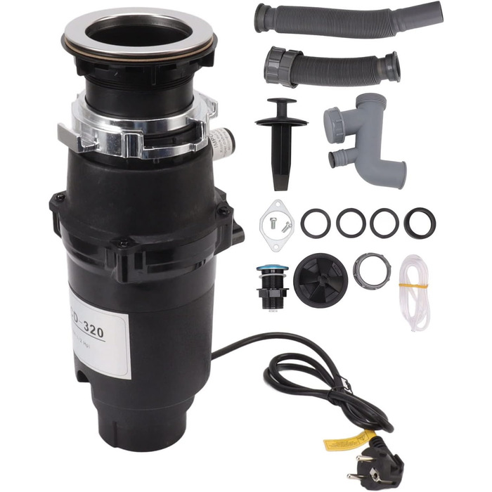 Утилізація сміття, ємність 1050 мл, кухня, подрібнювач харчових відходів, низький рівень шуму, захист від бризок, сміттєвий млин, утилізація кухонних відходів, вилка ЄС