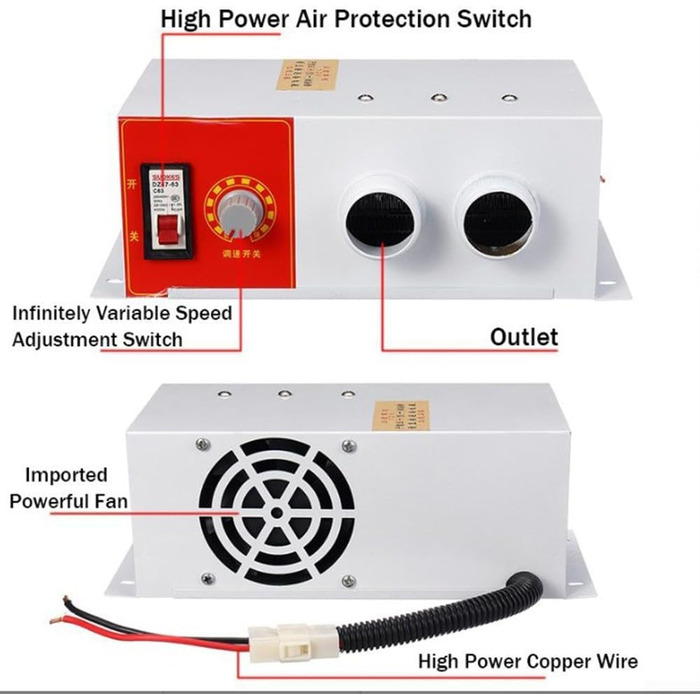 Автомобільний обігрівач SPORTARC, портативний автомобільний обігрівач з розморожувачем, автомобільний електричний обігрівач, універсальний автомобільний обігрівач, 900 Вт, подвійні вентиляційні отвори (12 В)