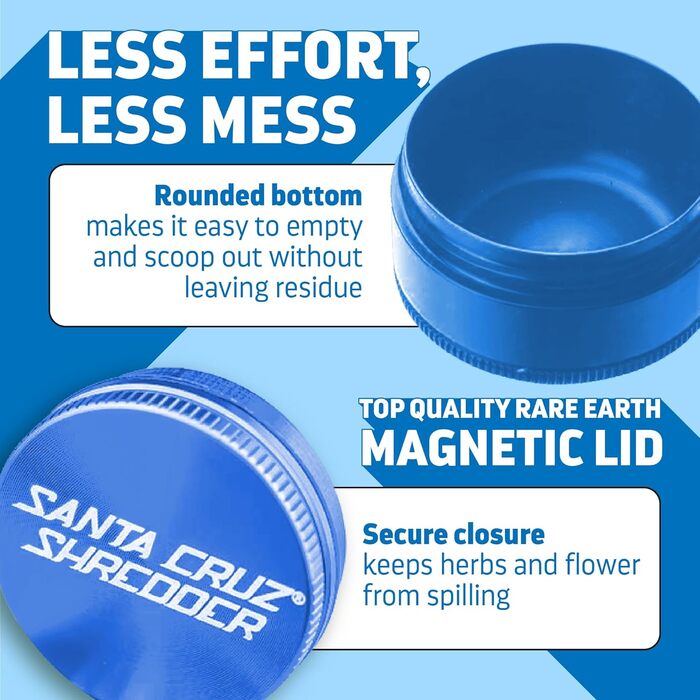 Подрібнювач металевих трав Santa Cruz, рифлена для міцнішого зчеплення, 3 шт. и, маленька, 4,3 см (синій)