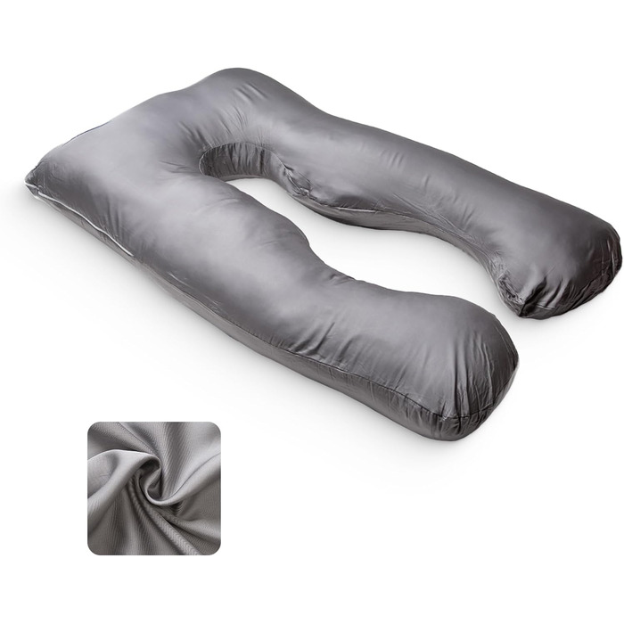 Наволочка з бамбука, яку можна прати Наволочка для подушок для сну на боці, комфортних подушок для дорослих, подушок для годування та подушок для сну на боці для вагітних Дихаюча наволочка Сірий бамбук - Сірий